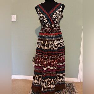 CHARTER CLUB ikat print embellished women's cotton Halter Dress‎ Size 4